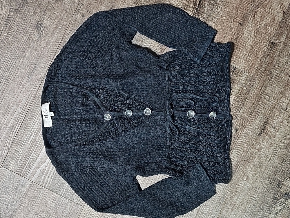 Tibi - Textured Black Cardigan